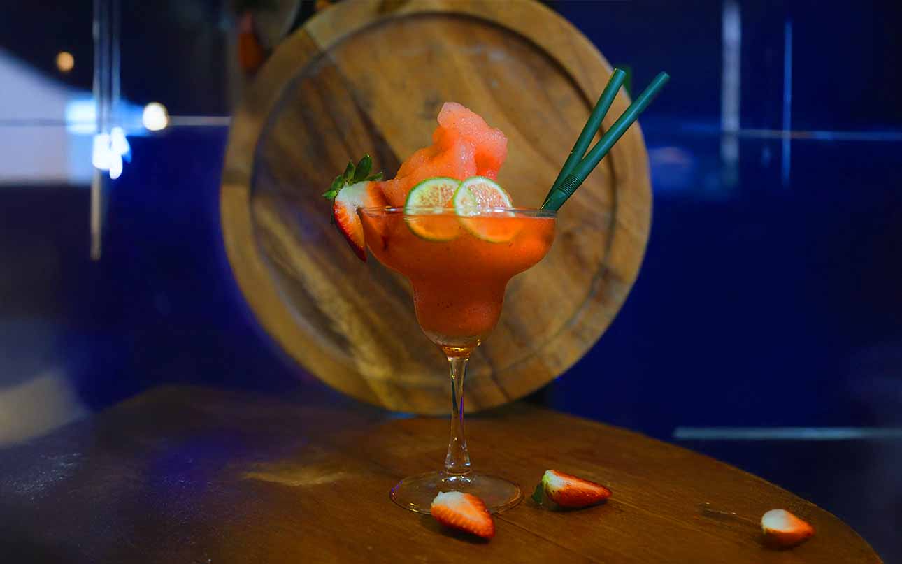 Craft cocktail served at Oasis Food bar