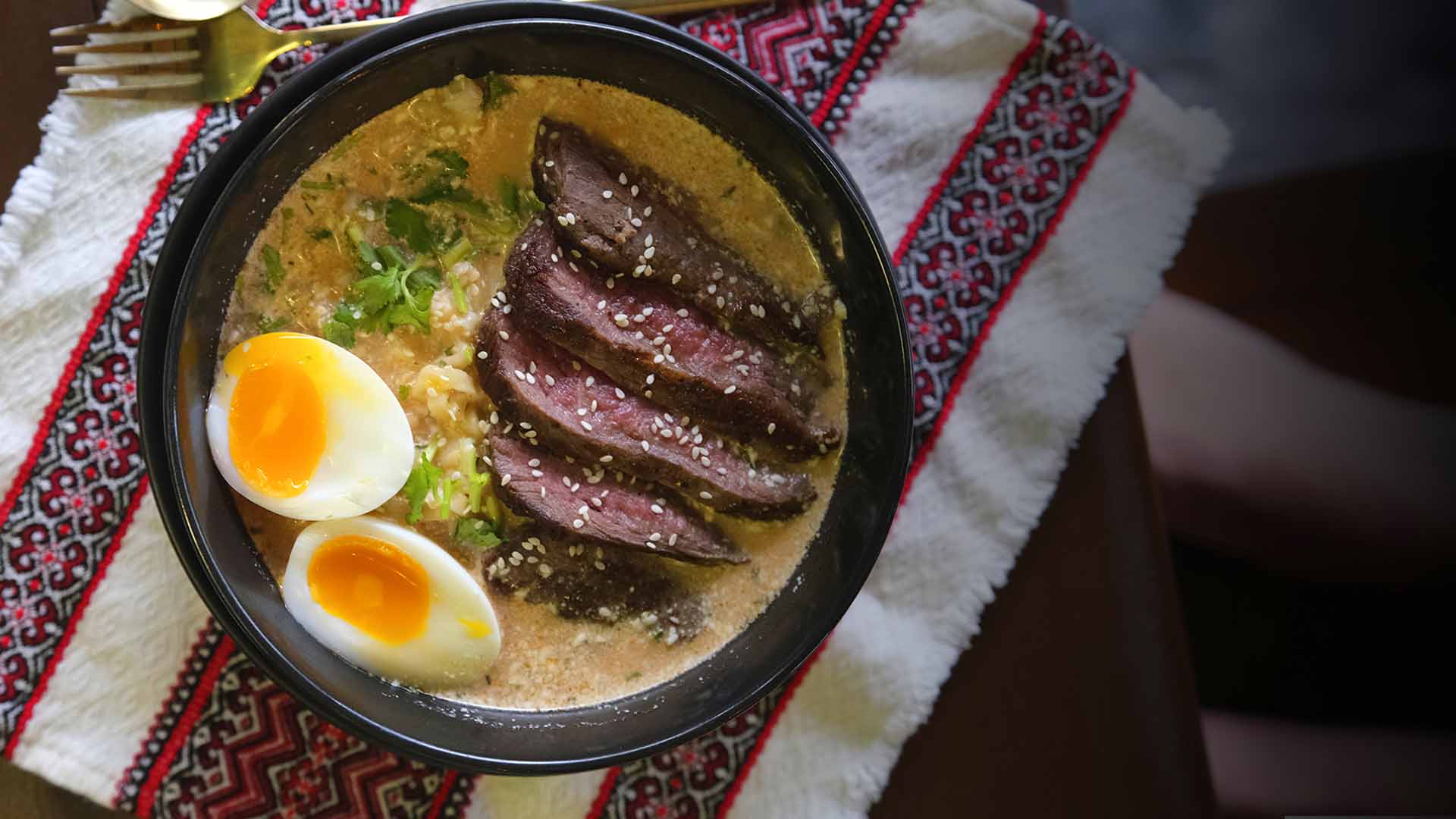 Beef ramen with egg — Oasis Food signature dish